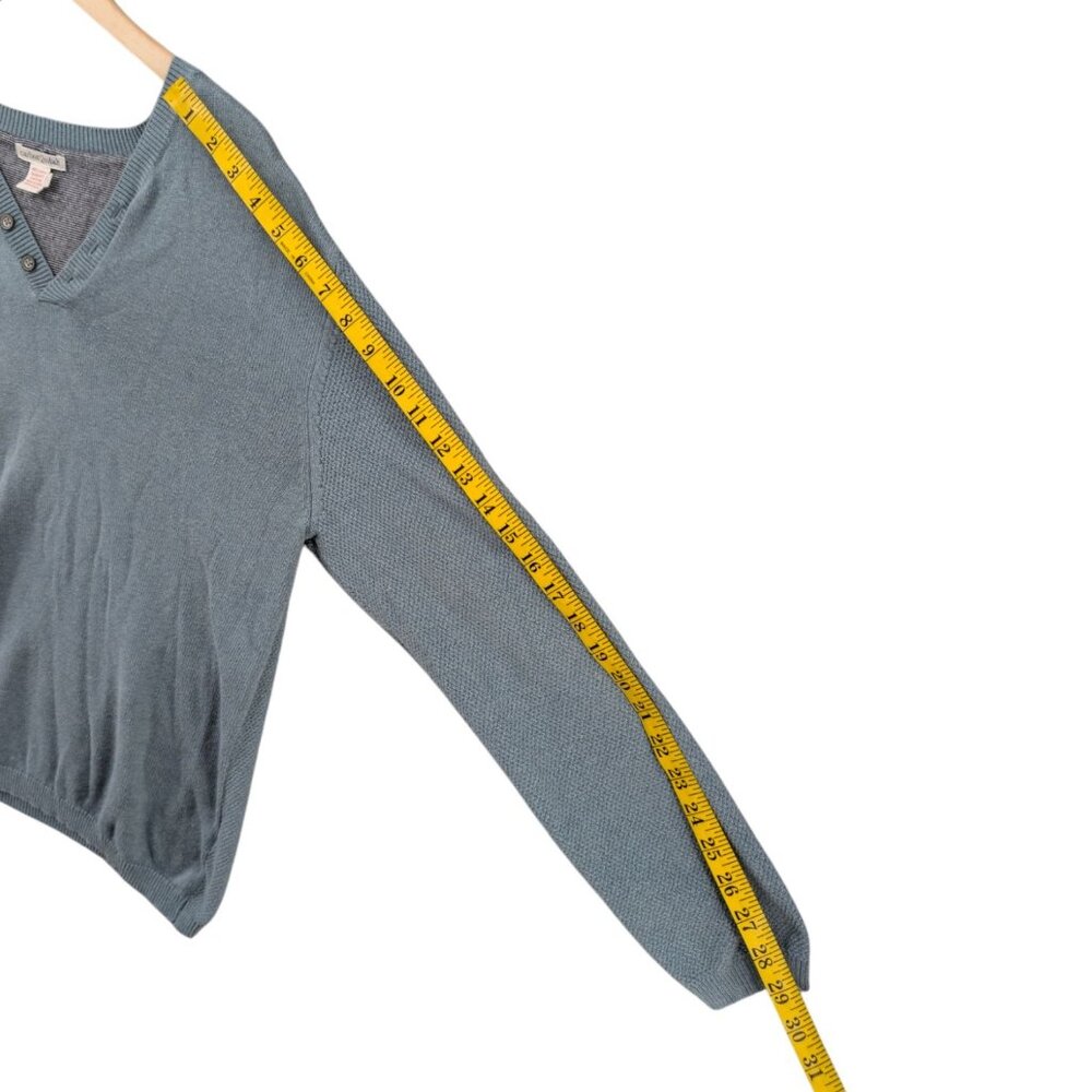 Carbon 2 Cobalt Sweater Mens Light Blue V Neck Long Sleeve Cotton Size M - Picture 6 of 8